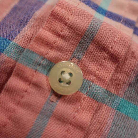 Vineyard Vines plaid button down shirt men's medium pink blue plaid - Picture 2 of 13